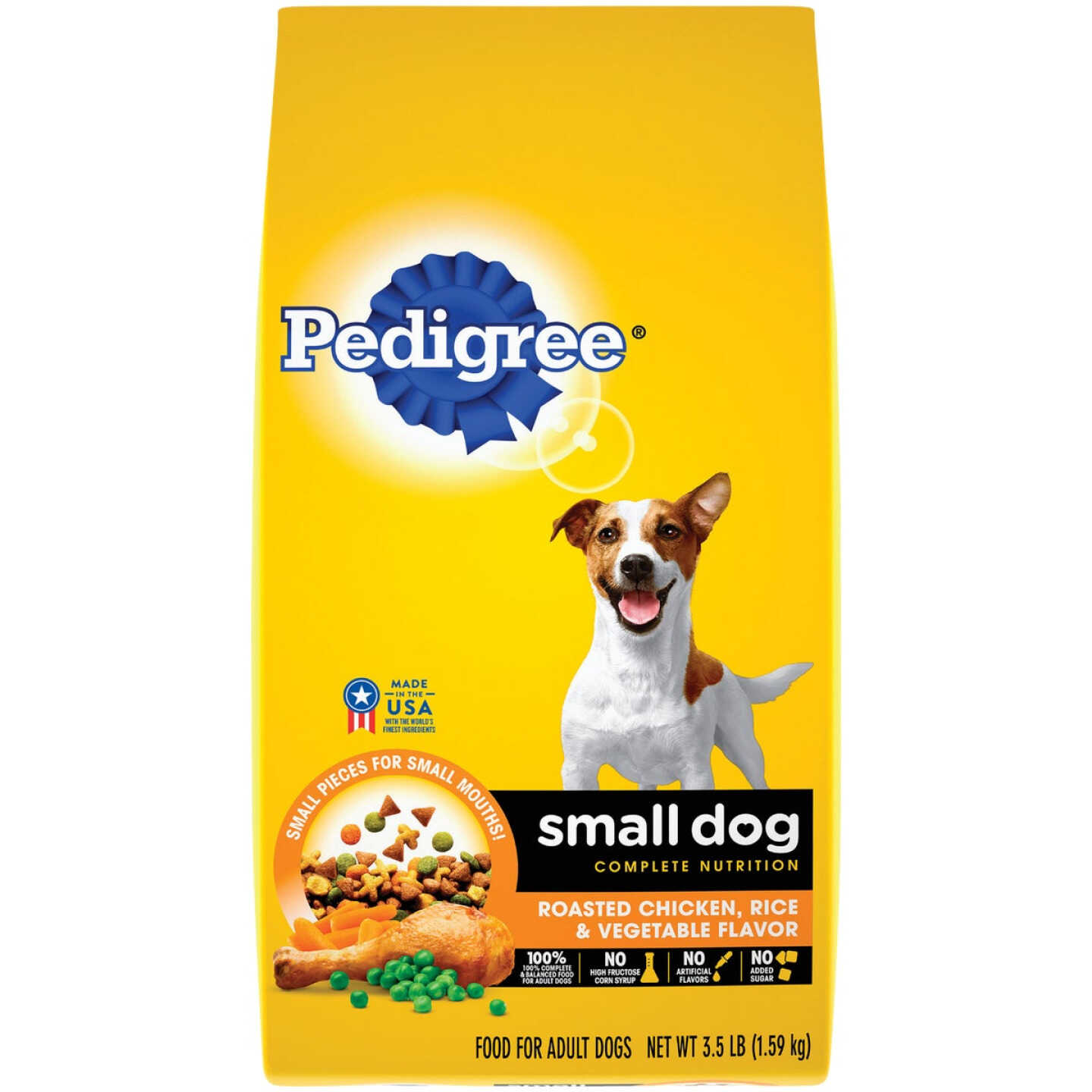 Pedigree Small Dog Complete Nutrition 3.5 Lb. Roasted Chicken, Rice & Vegetable Adult Dry Dog Food Image 1
