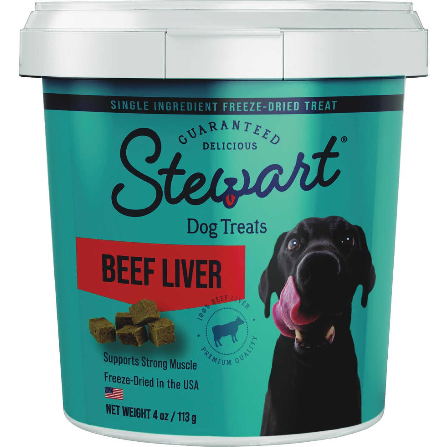 Stewart 4 Oz. Tub Freeze-Dried Beef Liver Dog Treats Image 1