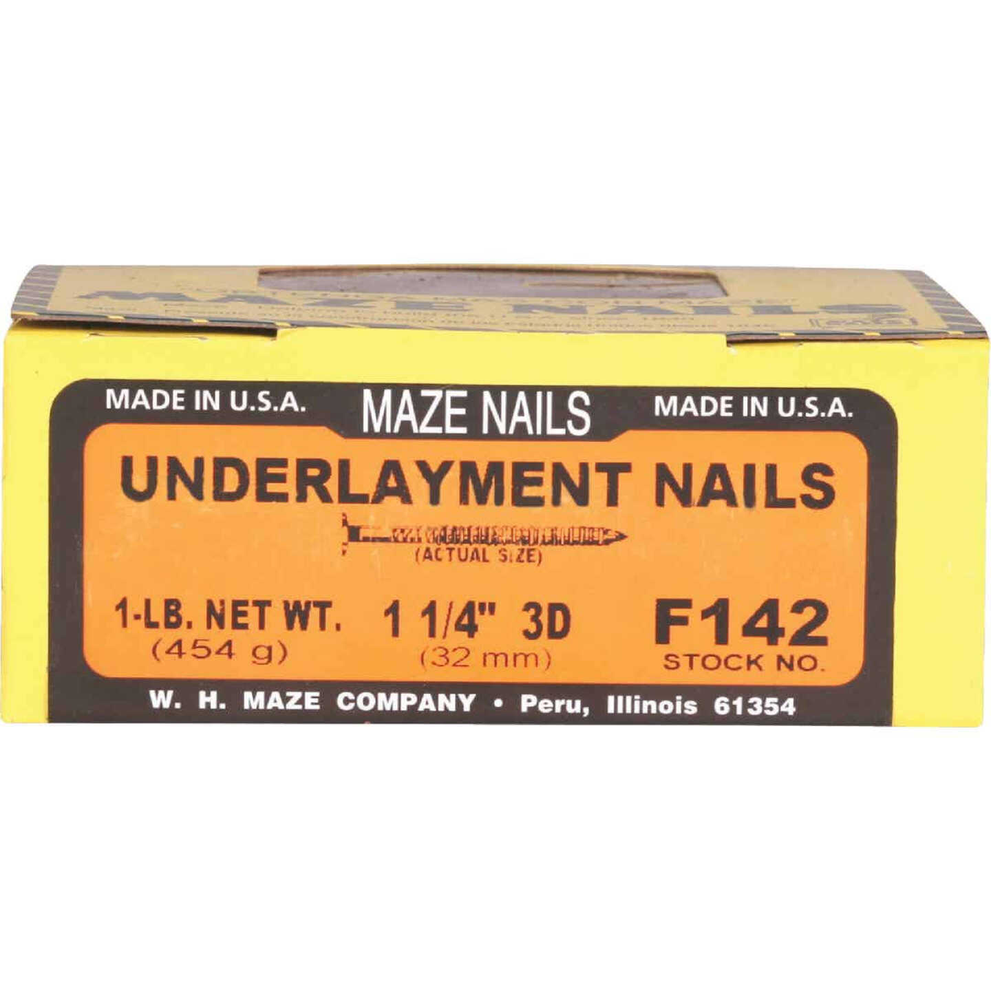 Maze 1-1/4 In. 14 ga Ring Shank Underlayment Flooring Nails (528 Ct., 1 Lb.) Image 2
