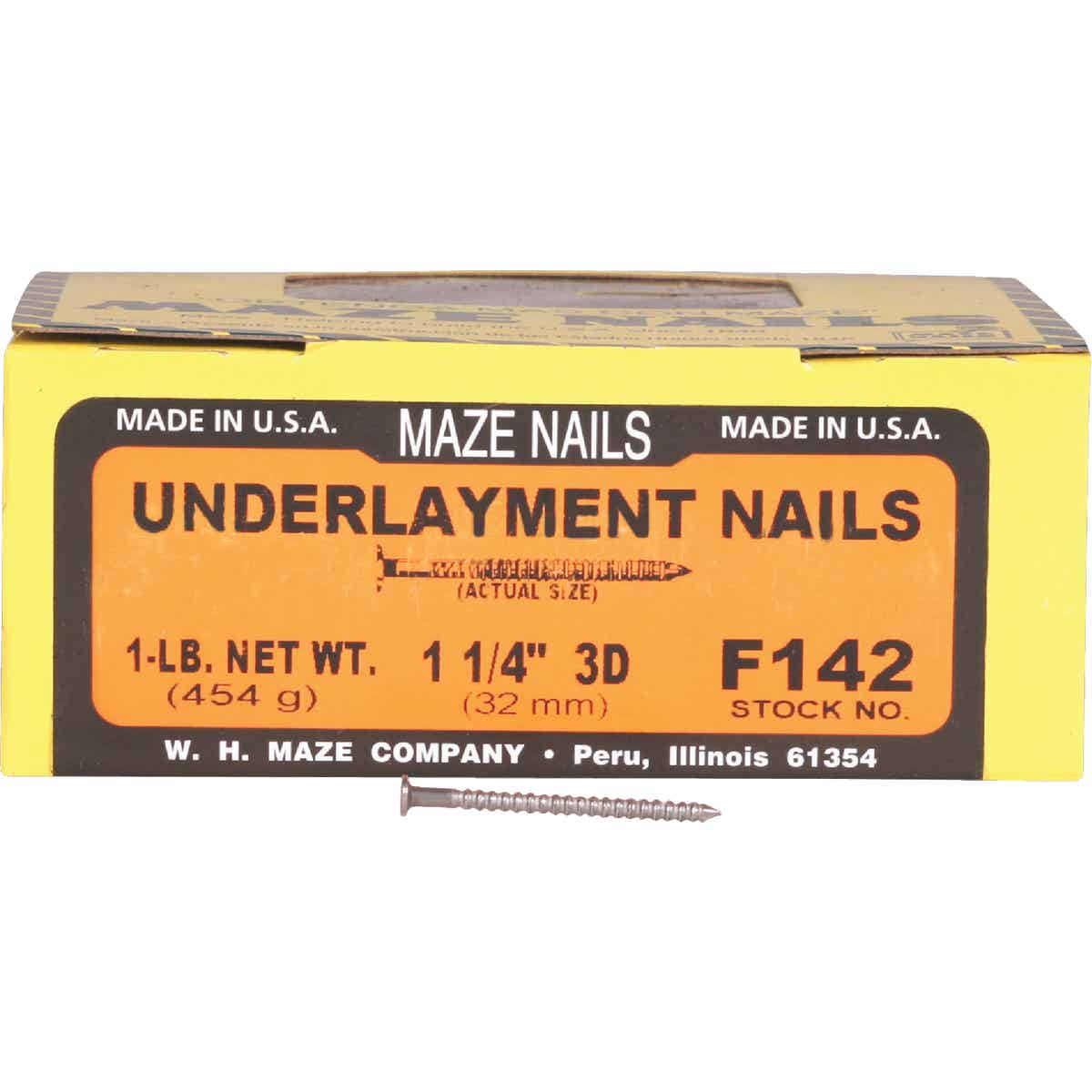 Maze 1-1/4 In. 14 ga Ring Shank Underlayment Flooring Nails (528 Ct., 1 Lb.) Image 3