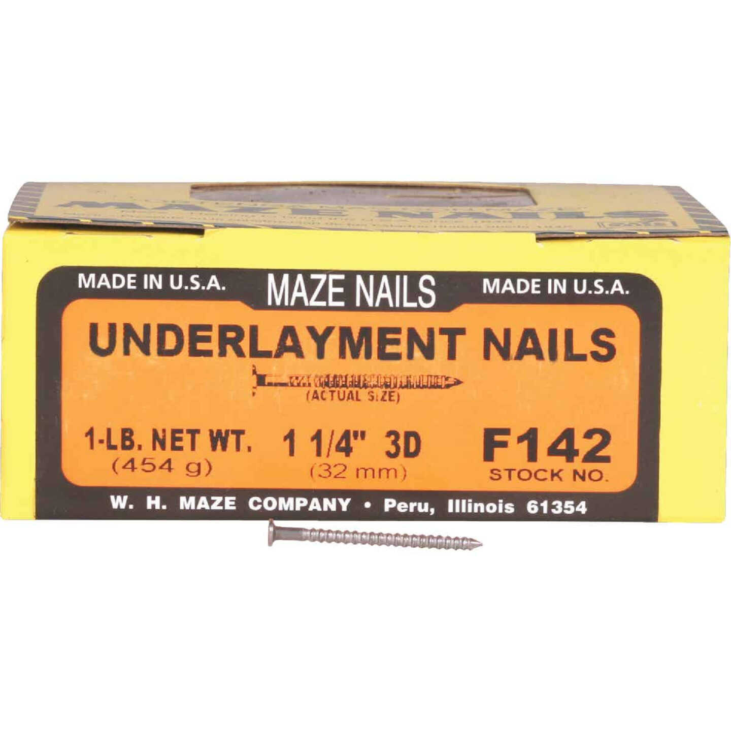 Maze 1-1/4 In. 14 ga Ring Shank Underlayment Flooring Nails (528 Ct., 1 Lb.) Image 3