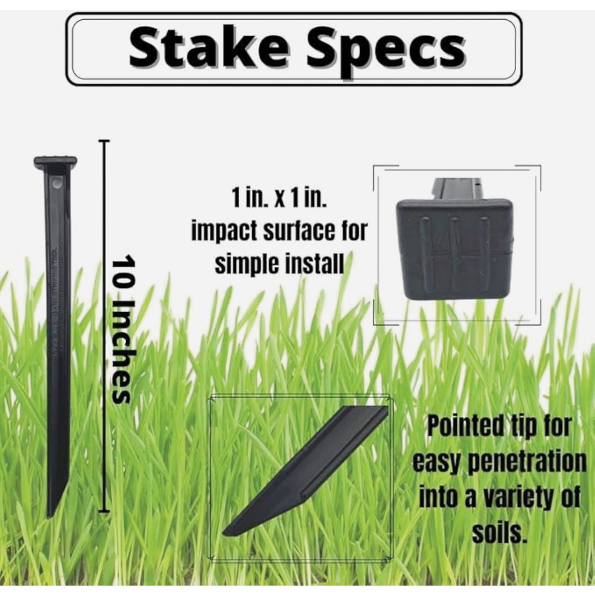 Master Mark 10 In. ABS Black Multipurpose Landscape Stakes (9-Pack) Image 5