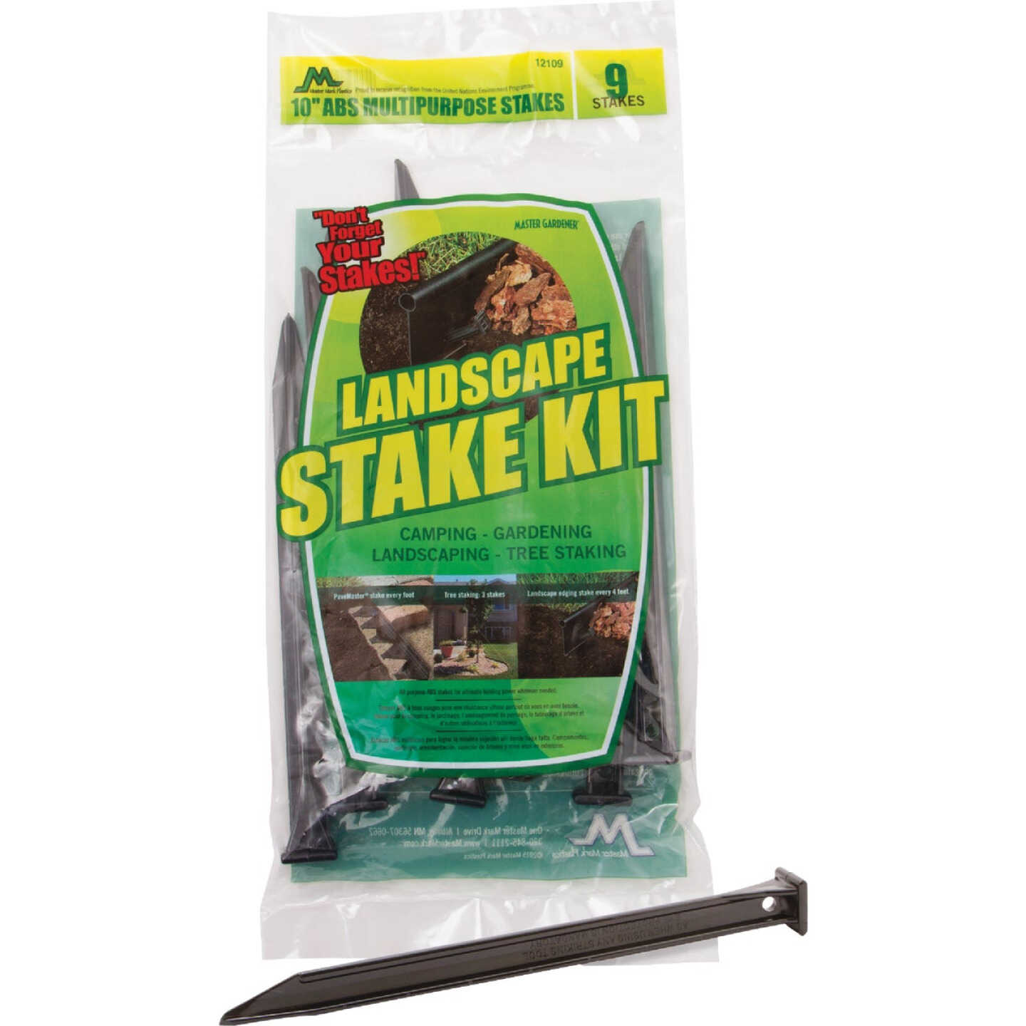 Master Mark 10 In. ABS Black Multipurpose Landscape Stakes (9-Pack) Image 1