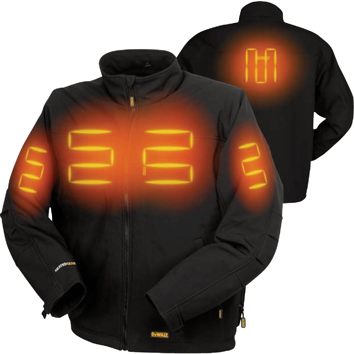 DEWALT Men's Black Soft Shell Heated Jacket Kit, XL