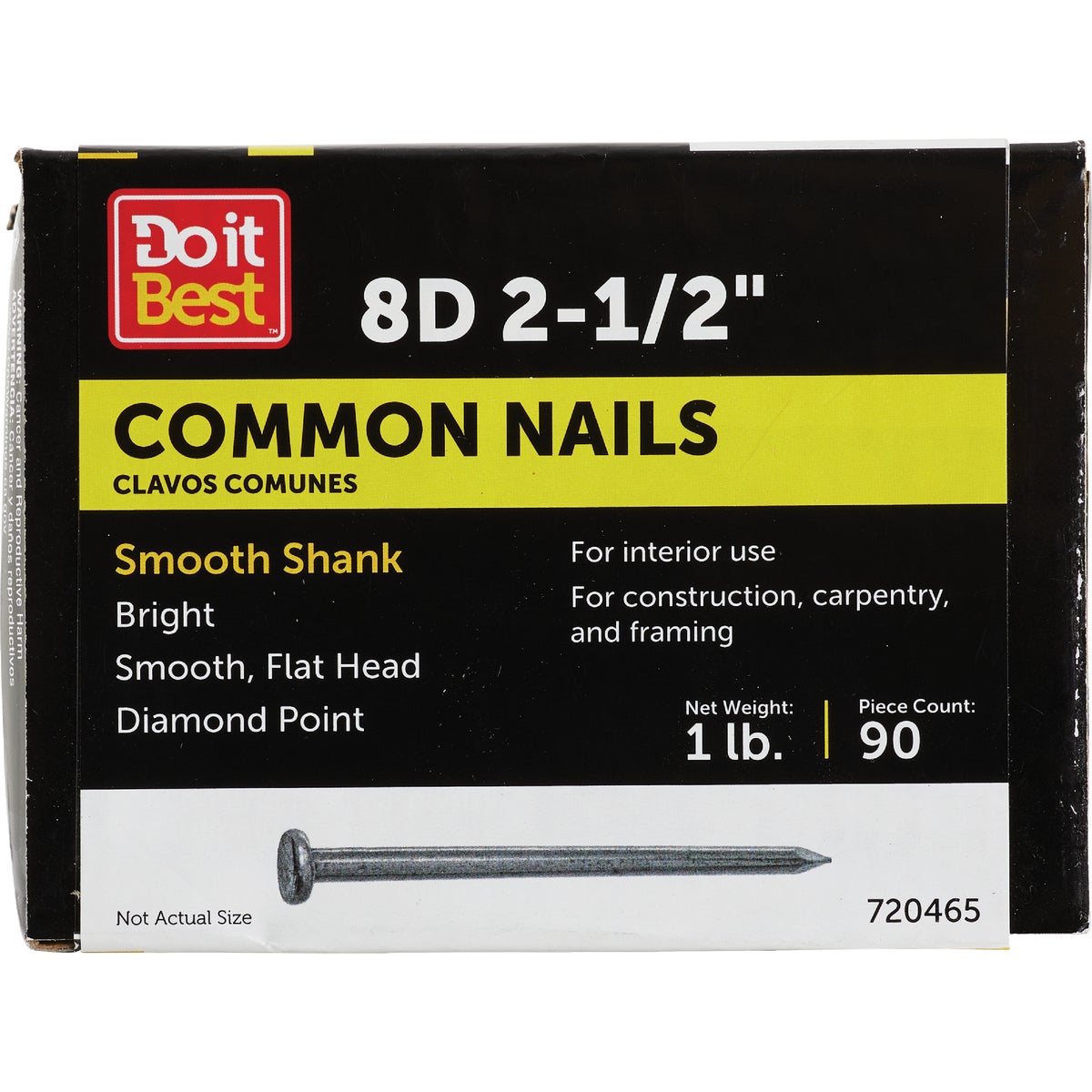 Do it 8d x 2-1/2 In. 10-1/2 ga Bright Common Nails (101 Ct., 1 Lb.)
