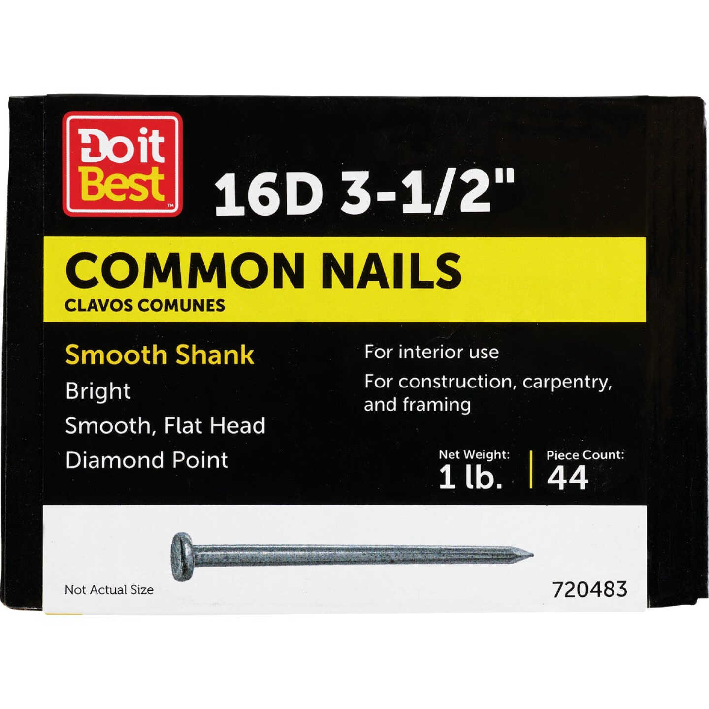 Do it 16d x 3-1/2 In. 8 ga Bright Common Nails (47 Ct., 1 Lb.) Image 1