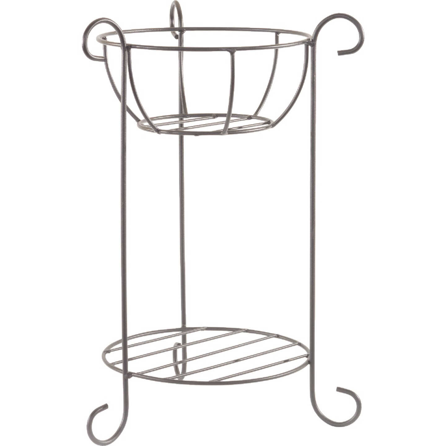 American Gardenworks 24 In. H. Black Powder Coated Steel Plant Stand Image 1