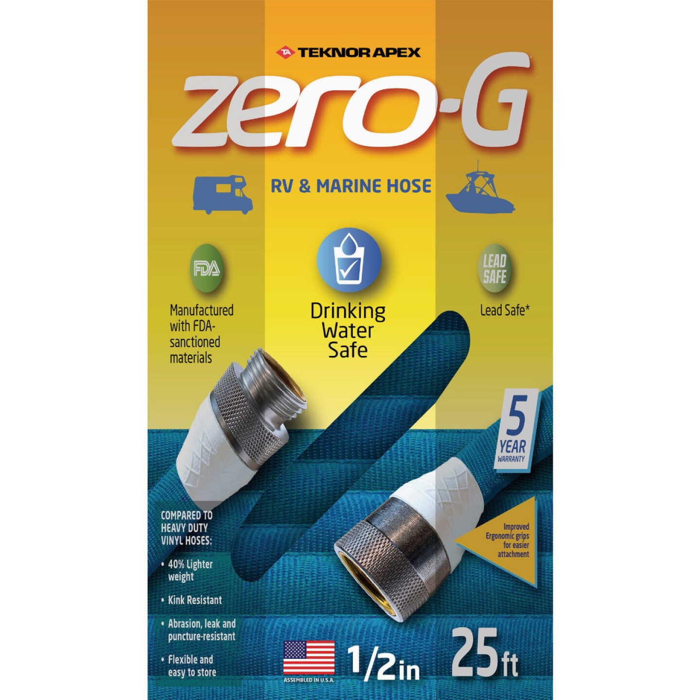 Teknor Apex Zero-G 1/2 In. Dia. x 25 Ft. L. RV & Marine Hose Image 1