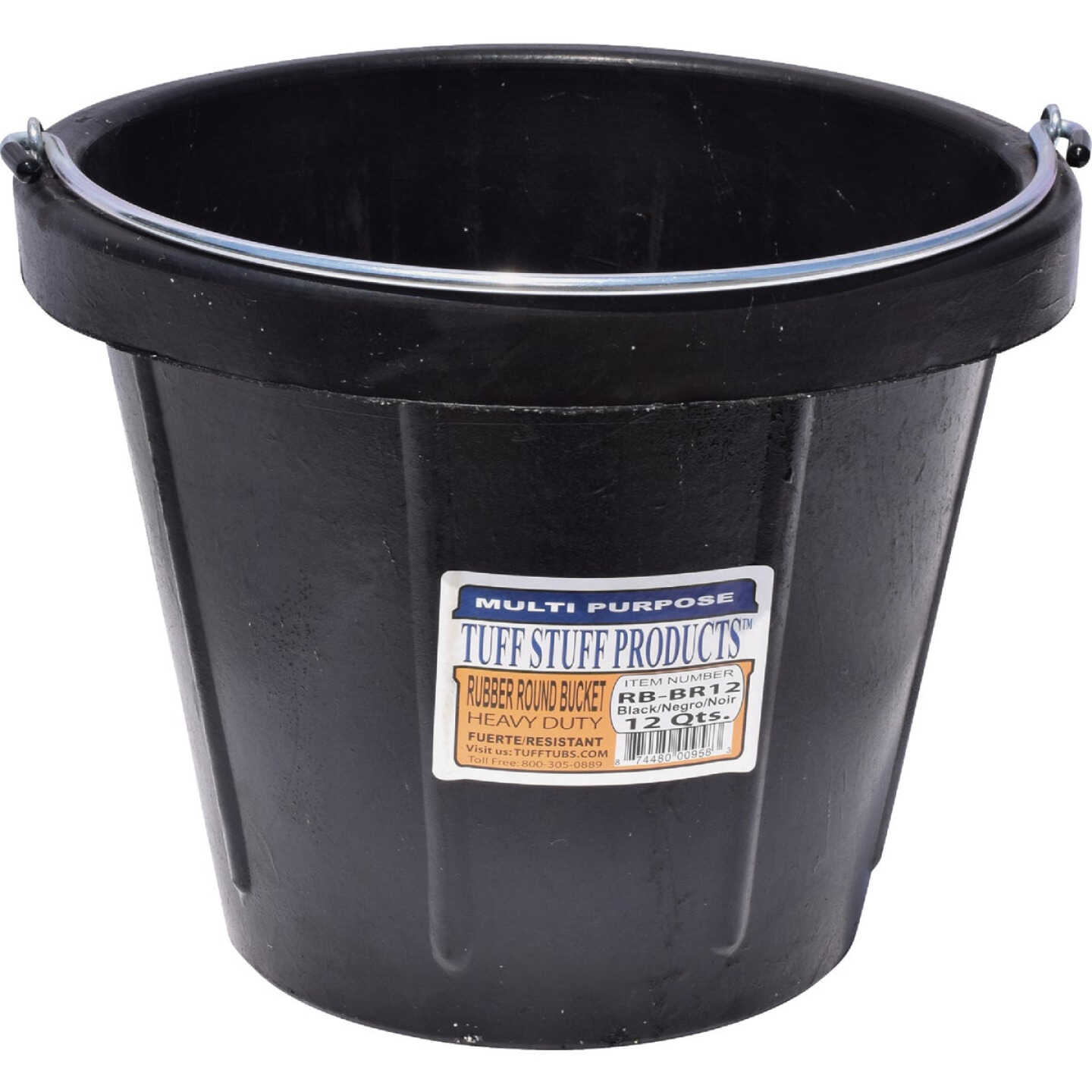 Tuff Stuff 12 Qt. Rubber Round Bucket Image 1