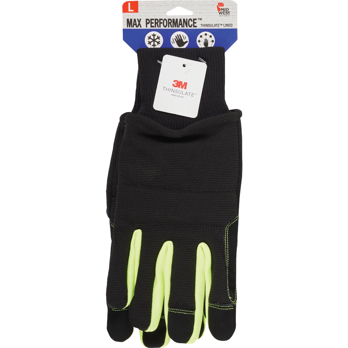 Midwest Gloves & Gear Max Performance Men's Large Thinsulate Lined Work Glove with Snow Cuff Image 2