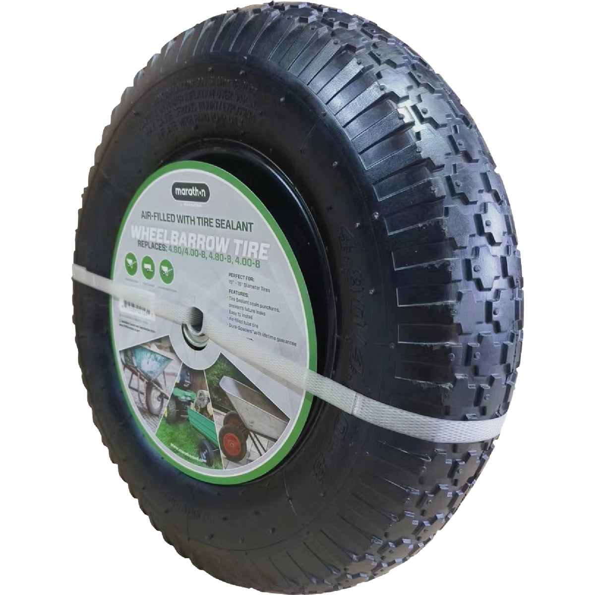 Marathon 4.80/4.00 - 8 In. Wheelbarrow Tire with Air Filled Tire Sealant Image 4