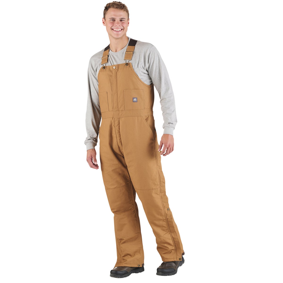 Berne Men's 2XL Brown Duck Heritage Insulated Bib Overalls