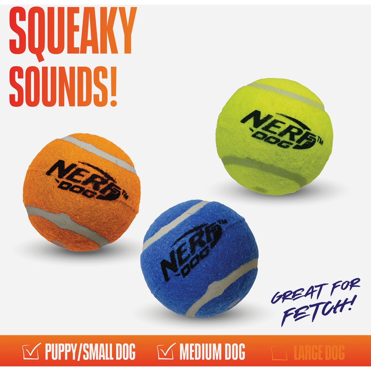 Nerf Dog 2 In. Squeak Tennis Ball (3-Pack) Image 2