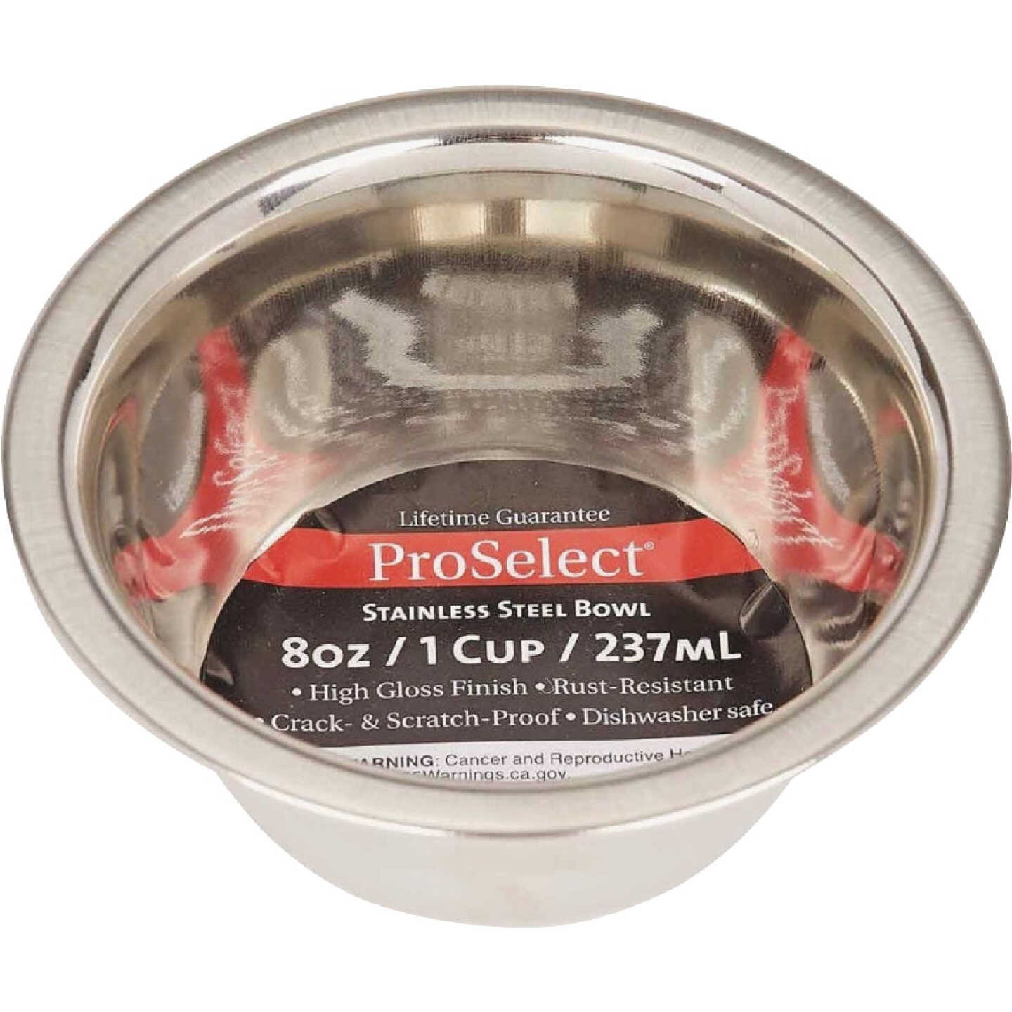 Boss Pet ProSelect 8 Oz. Heavy Stainless Steel Mirror Finish Dog Bowl Image 1