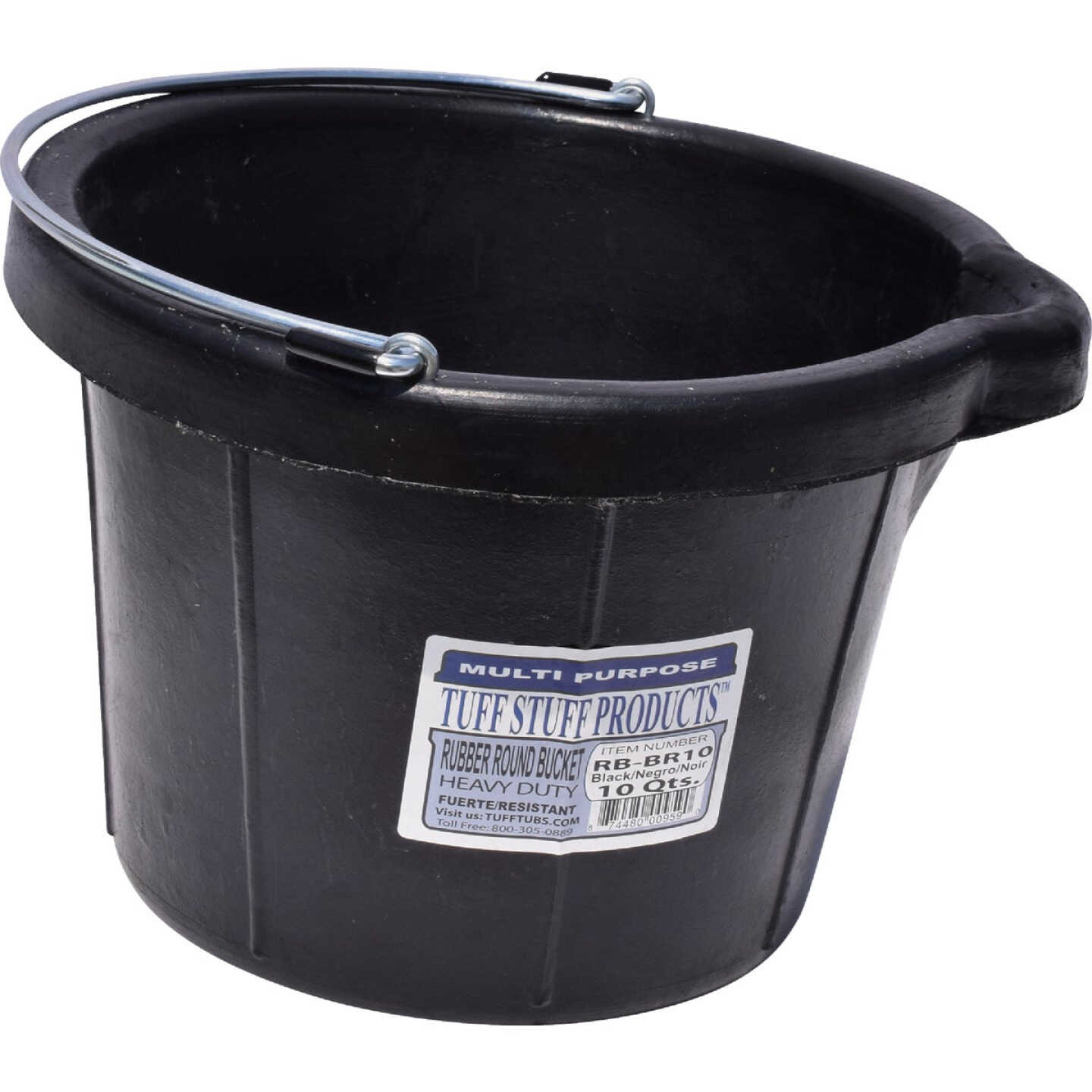 Tuff Stuff 10 Qt. Rubber Round Bucket Image 1