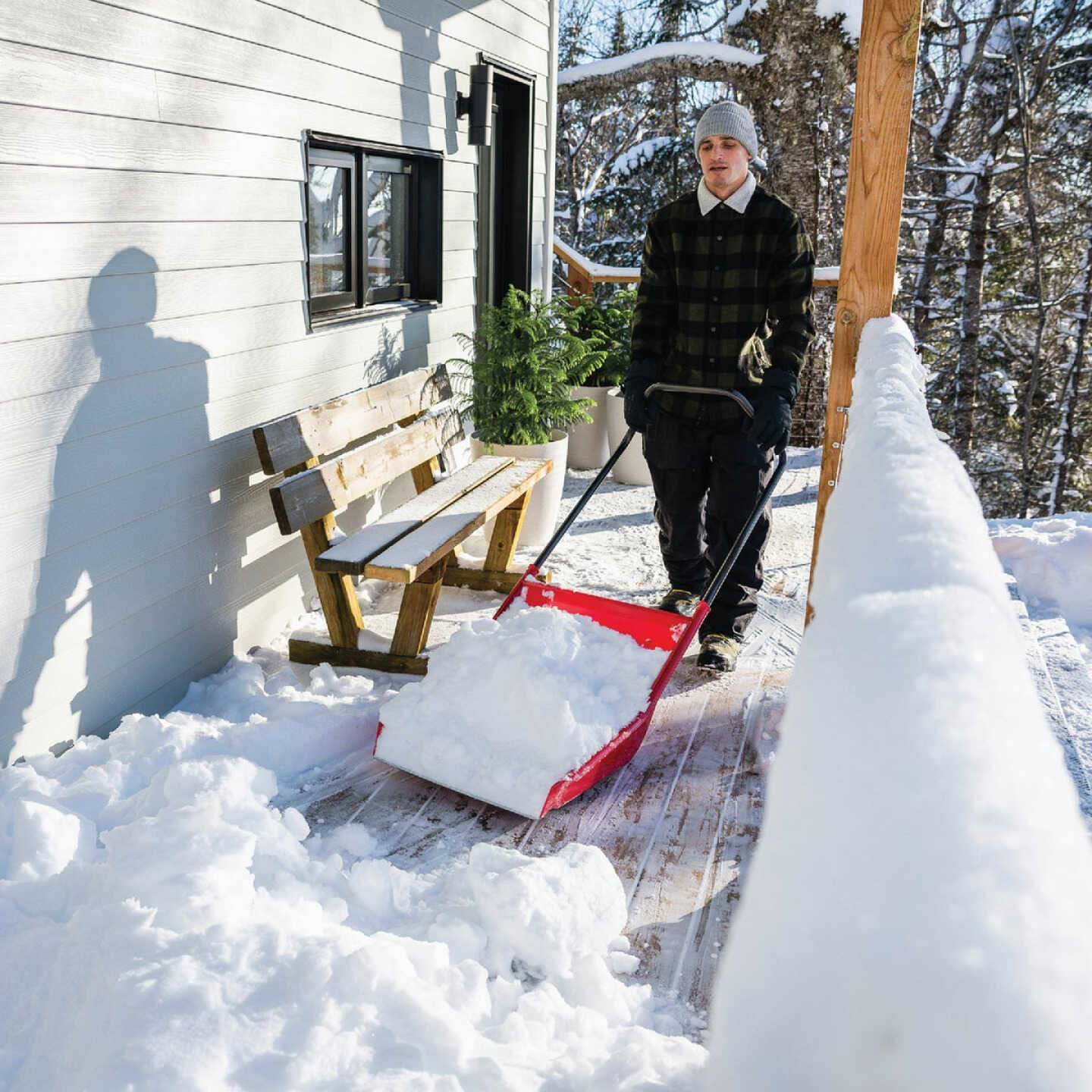 Garant 23.5 In. Poly Sled Snow Shovel with Steel Wear Strip and 42.5 In. Steel Handle Image 4