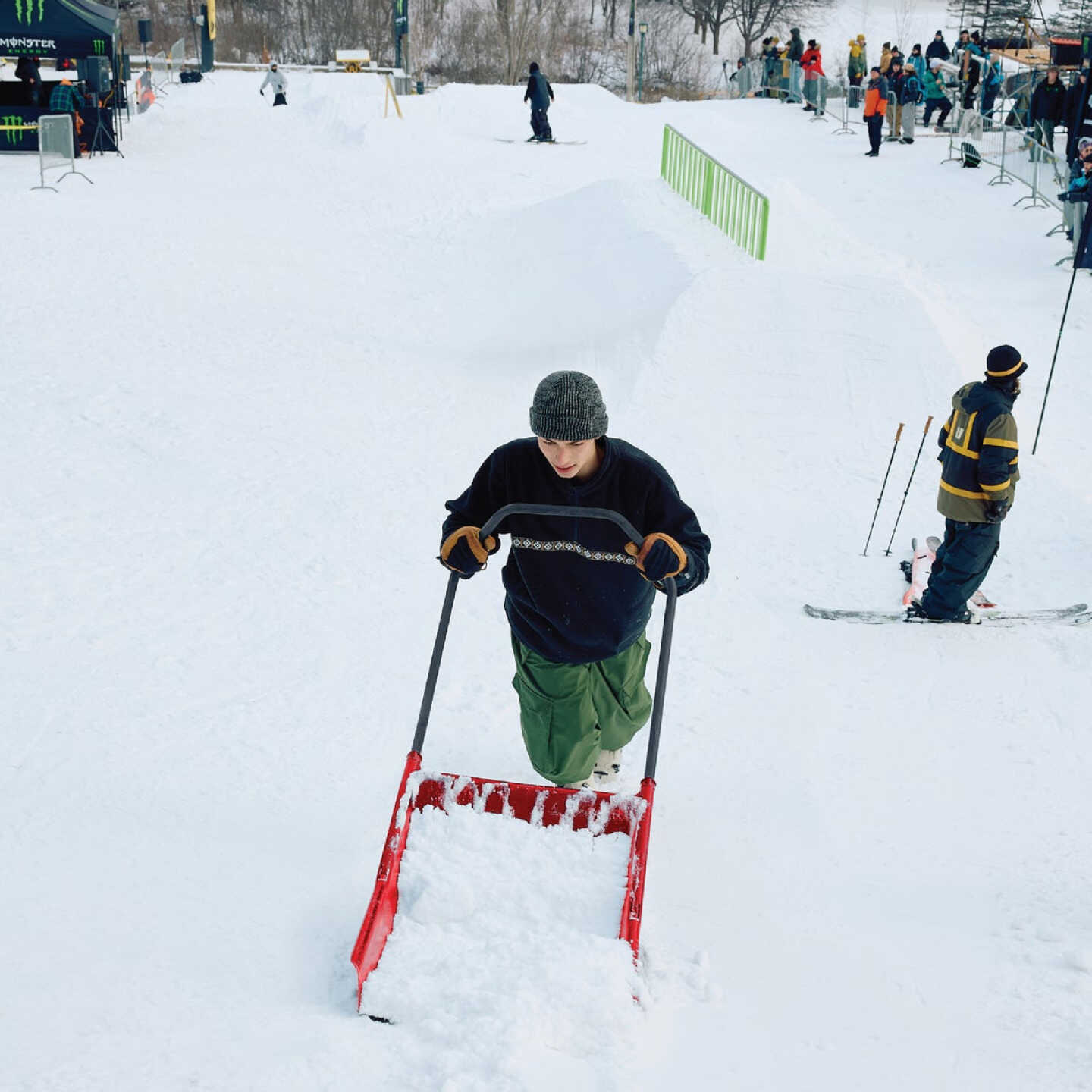 Garant 23.5 In. Poly Sled Snow Shovel with Steel Wear Strip and 42.5 In. Steel Handle Image 5