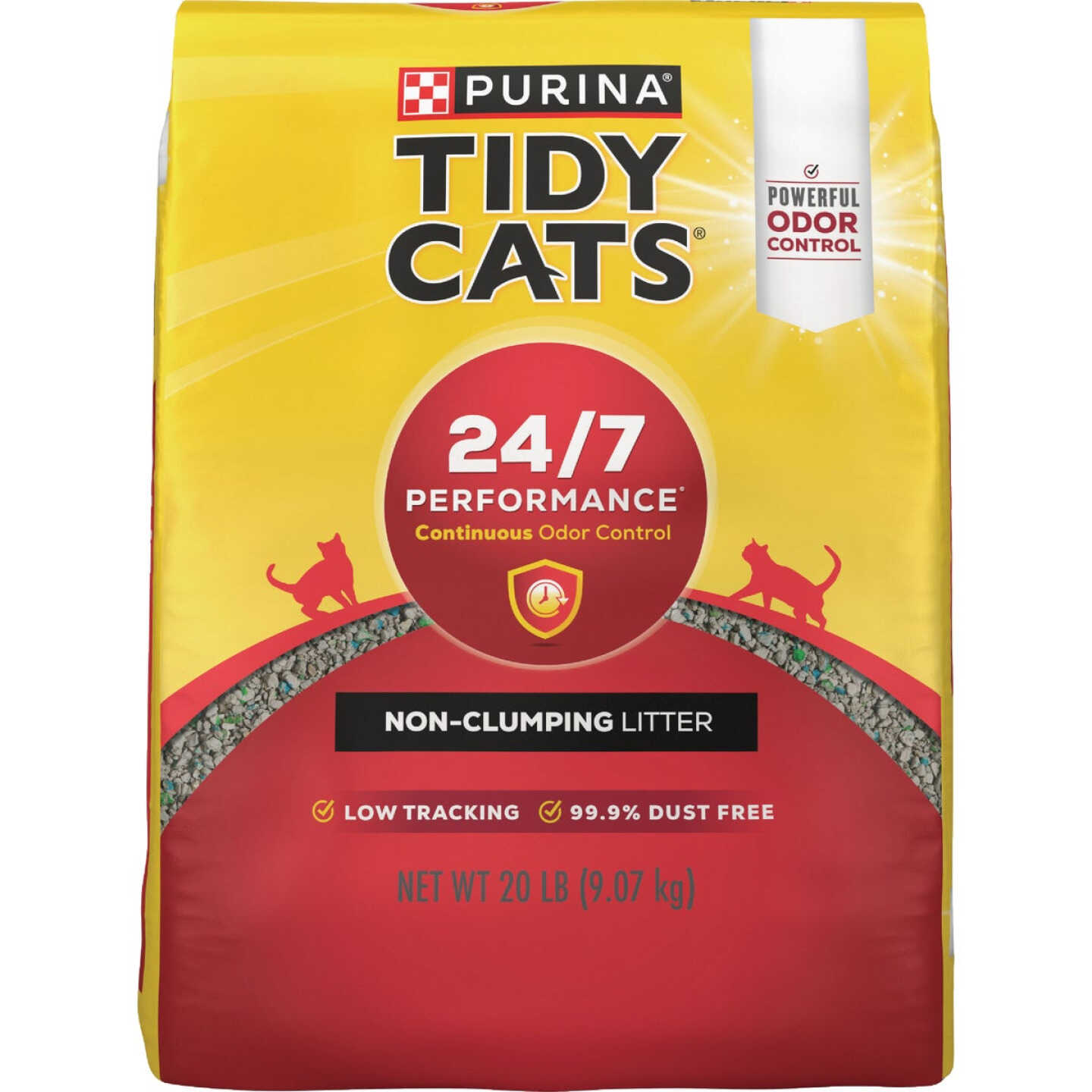 Purina Tidy Cats 20 Lb. Non Clumping 24/7 Performance Continuous Odor Control Cat Litter Image 1
