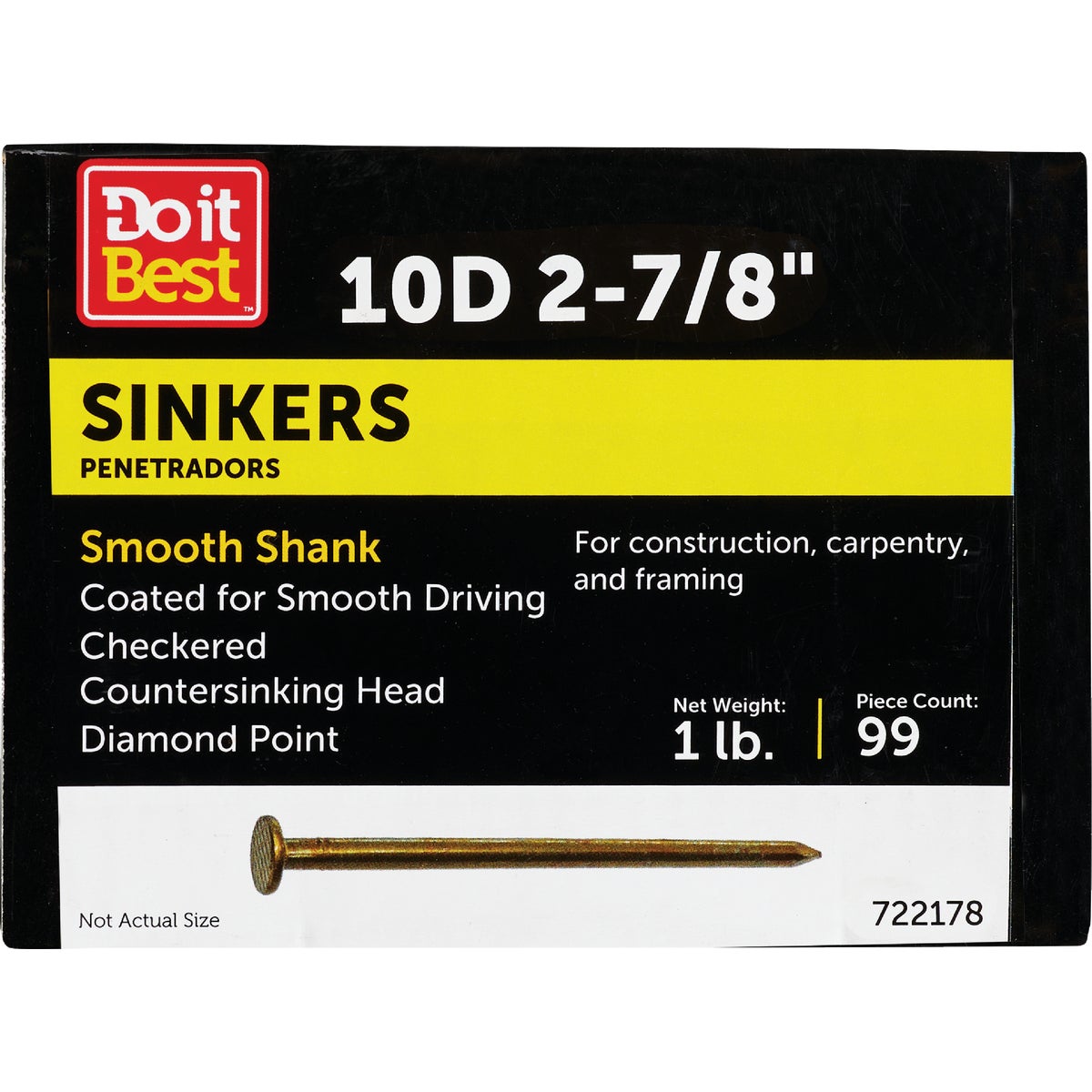 Do it 10d x 2-7/8 In. 11 ga Coated Sinker Framing Nails (111 Ct., 1 Lb.) Image 1