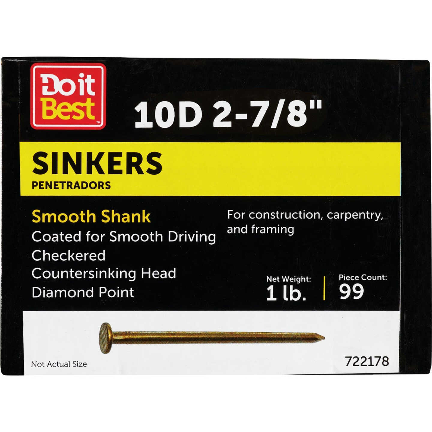 Do it 10d x 2-7/8 In. 11 ga Coated Sinker Framing Nails (111 Ct., 1 Lb.) Image 1