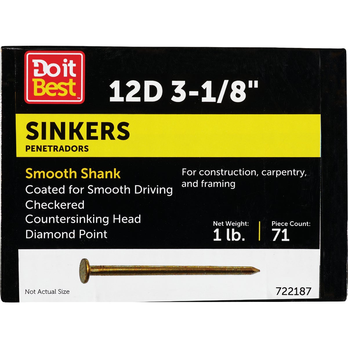 Do it 12d x 3-1/8 In. 10 ga Coated Sinker Framing Nails (81 Ct., 1 Lb.)