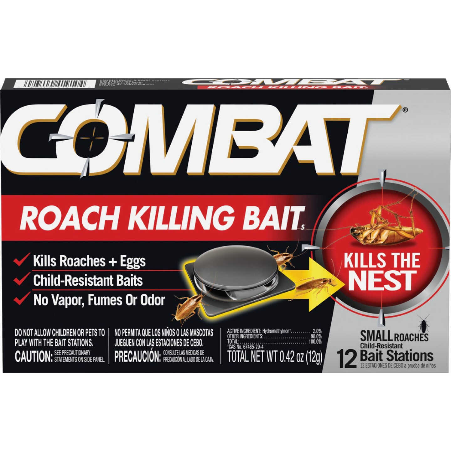 Combat Source Kill Max 0.42 Oz. Solid Small Roach Bait Station (12-Pack) Image 1
