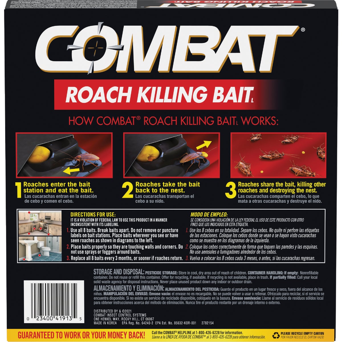 Combat Source Kill Max 0.49 Oz. Solid Large Roach Bait Station (8-Pack) Image 7