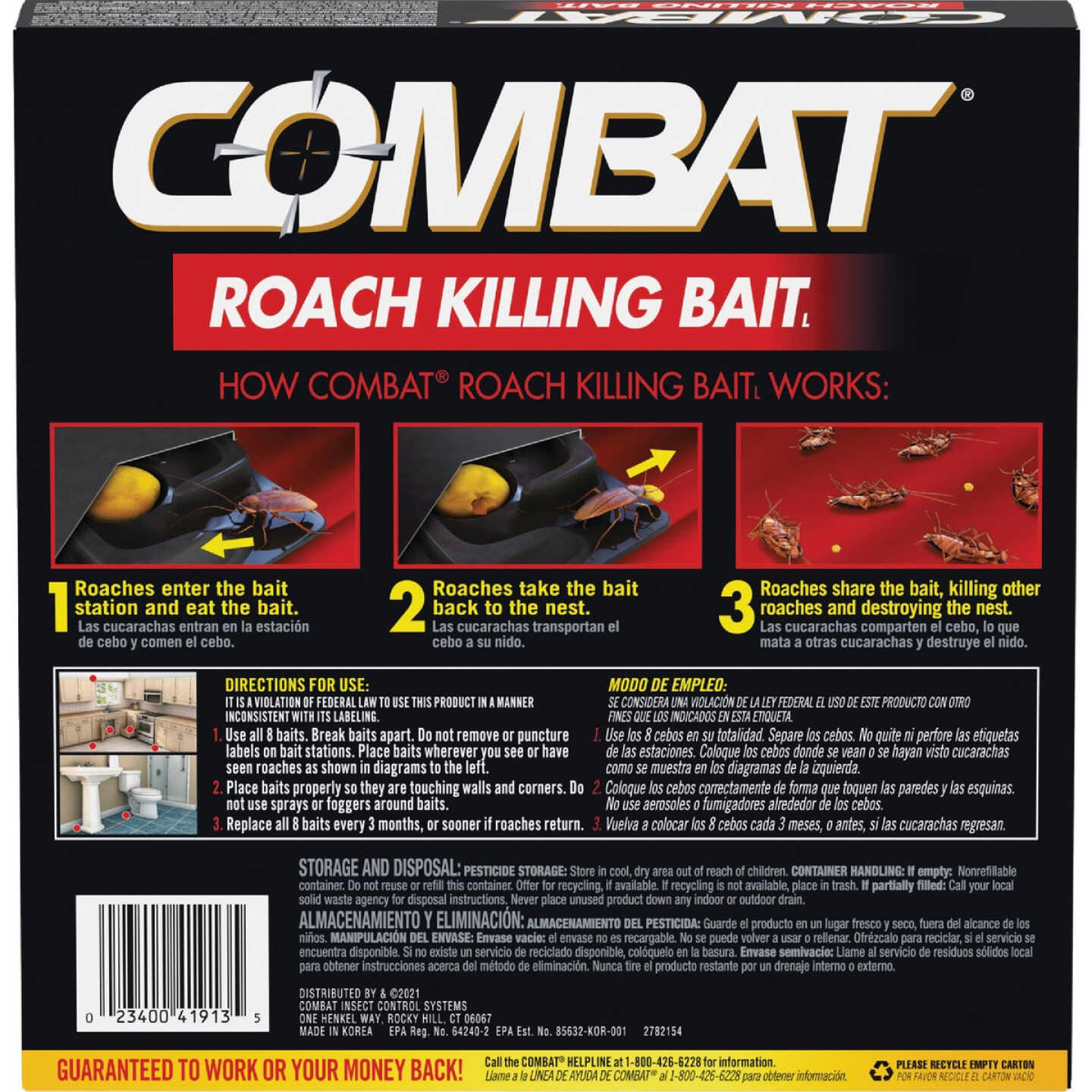 Combat Source Kill Max 0.49 Oz. Solid Large Roach Bait Station (8-Pack) Image 7