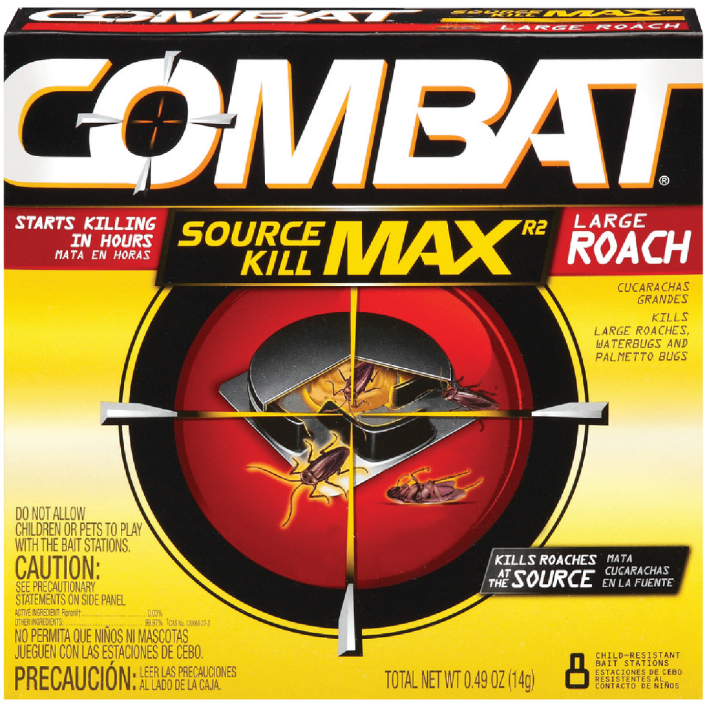 Combat Source Kill Max 0.49 Oz. Solid Large Roach Bait Station (8-Pack) Image 1