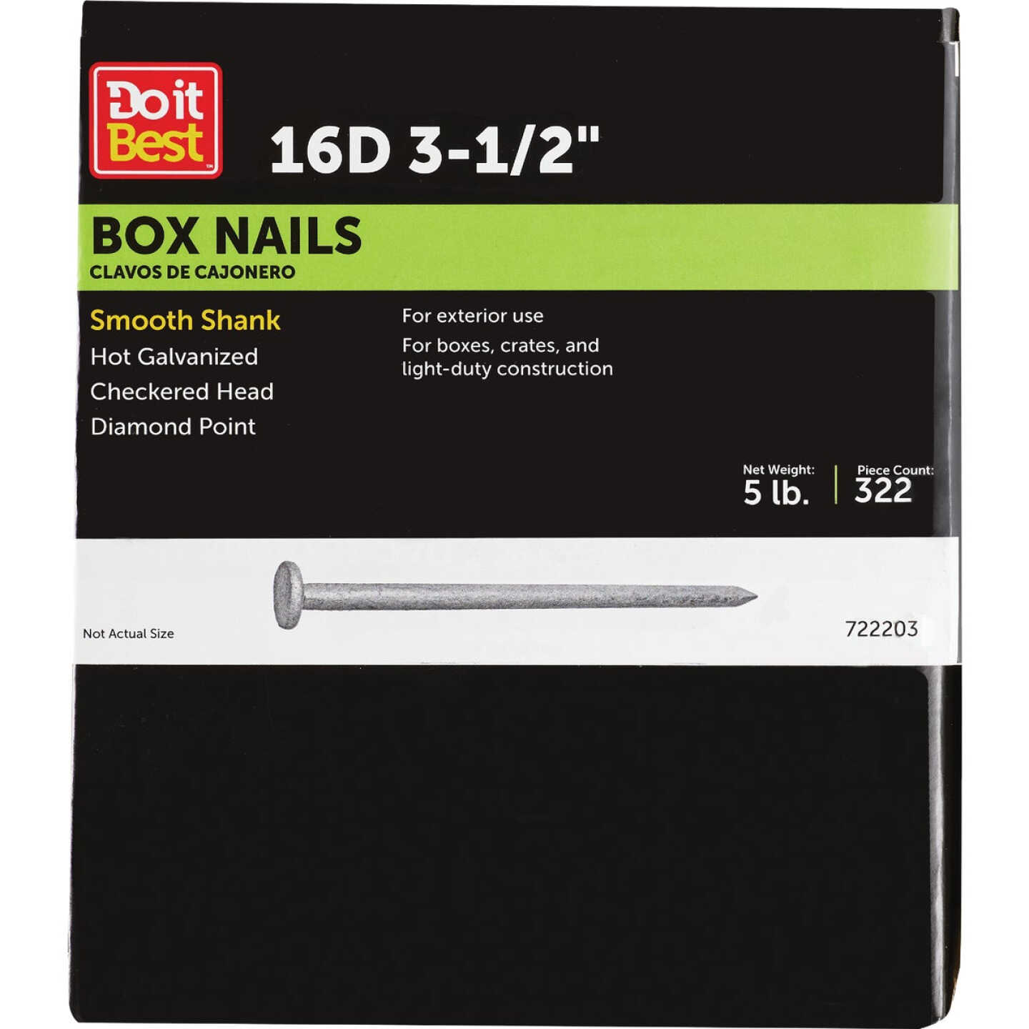 Do it 16d x 3-1/2 In. 10 ga Hot Galvanized Box Nails (355 Ct., 5 Lb.) Image 1