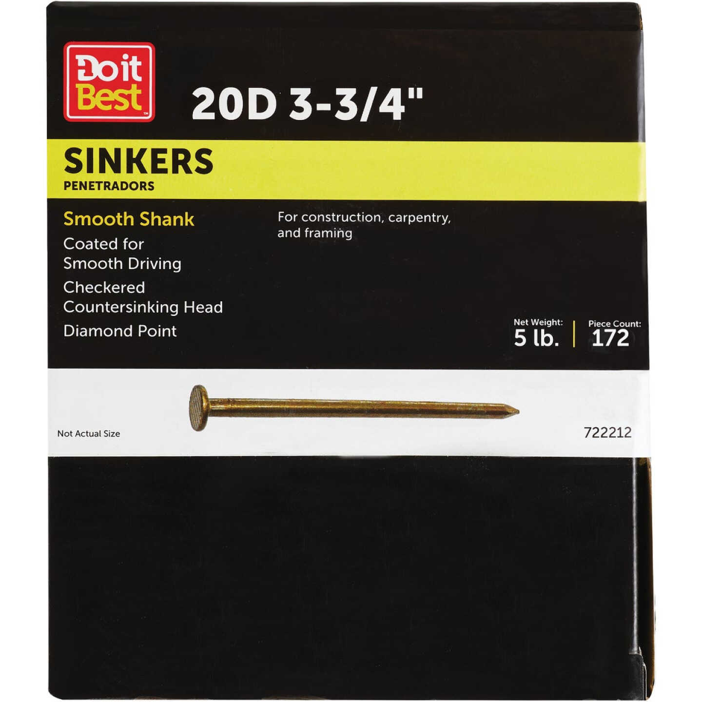 Do it 20d x 3-3/4 In. 7 ga Coated Sinker Framing Nails (200 Ct., 5 Lb.) Image 1