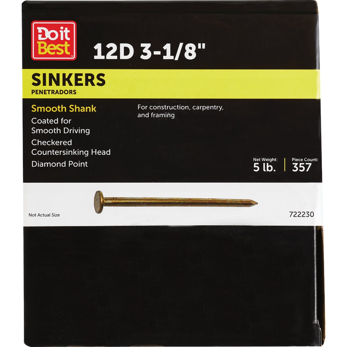 Do it 12d x 3-1/8 In. 10 ga Coated Sinker Framing Nails (405 Ct., 5 Lb.)