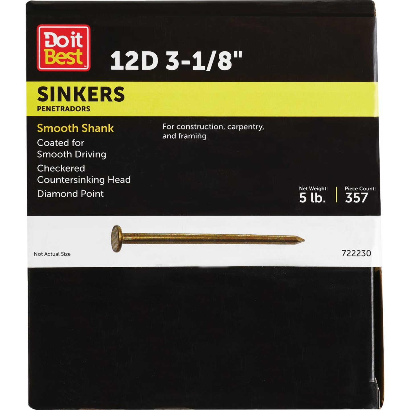 Do it 12d x 3-1/8 In. 10 ga Coated Sinker Framing Nails (405 Ct., 5 Lb.) Image 1