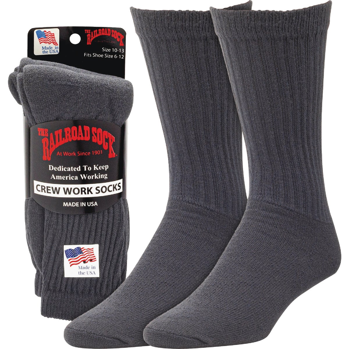 Railroad Sock Black Welt Top Crew Premium Sock (3-Pack) Image 2