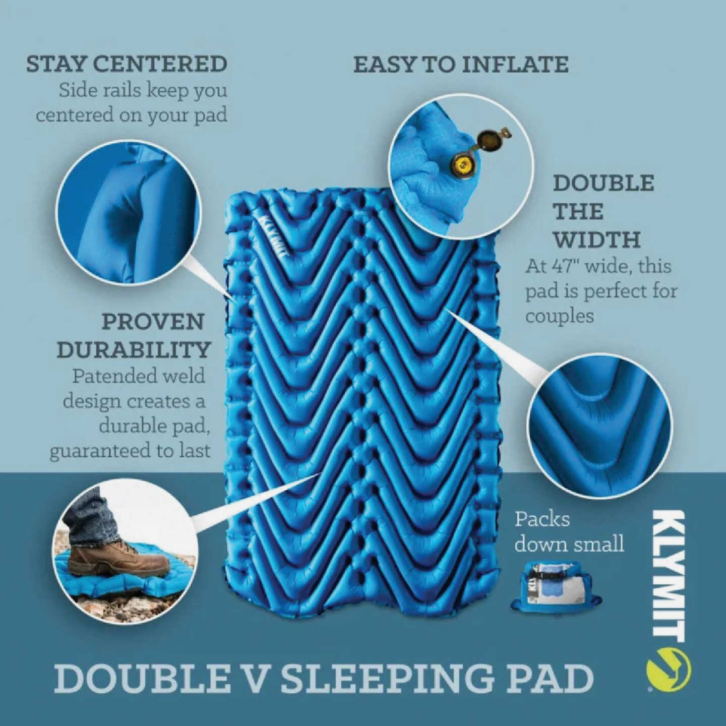 Klymit Double V Blue Sleeping Pad Image 4
