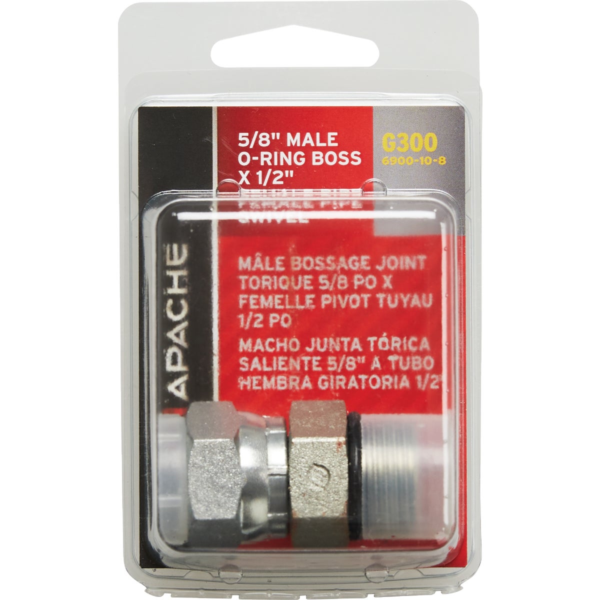 Apache 5/8 In. Male O-Ring x 1/2 In. Female Pipe Swivel Hydraulic Hose Adapter Image 2