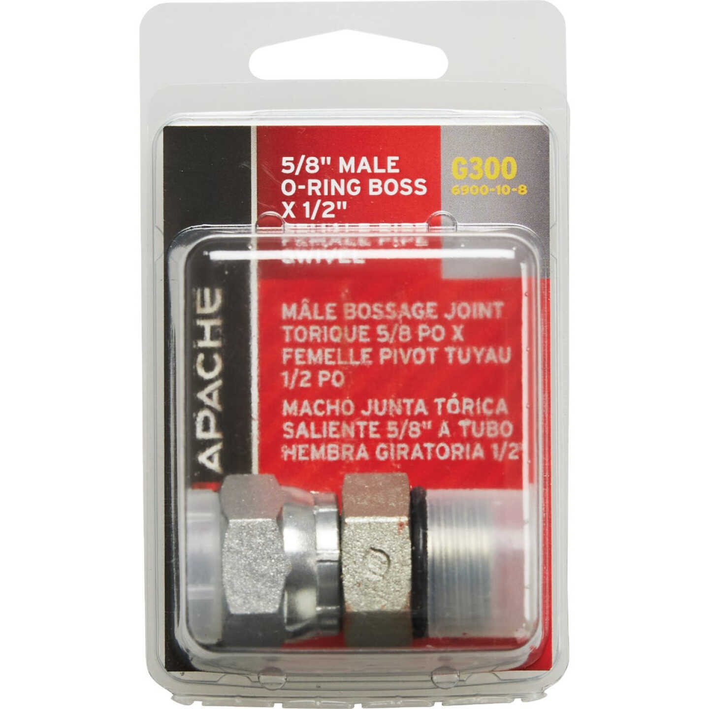 Apache 5/8 In. Male O-Ring x 1/2 In. Female Pipe Swivel Hydraulic Hose Adapter Image 2