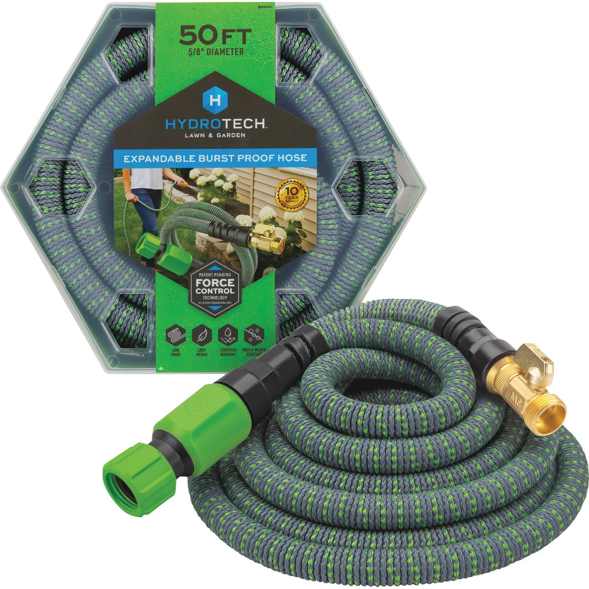Hydrotech 5/8 In. x 50 Ft. Expandable Burst Proof Hose - Green
