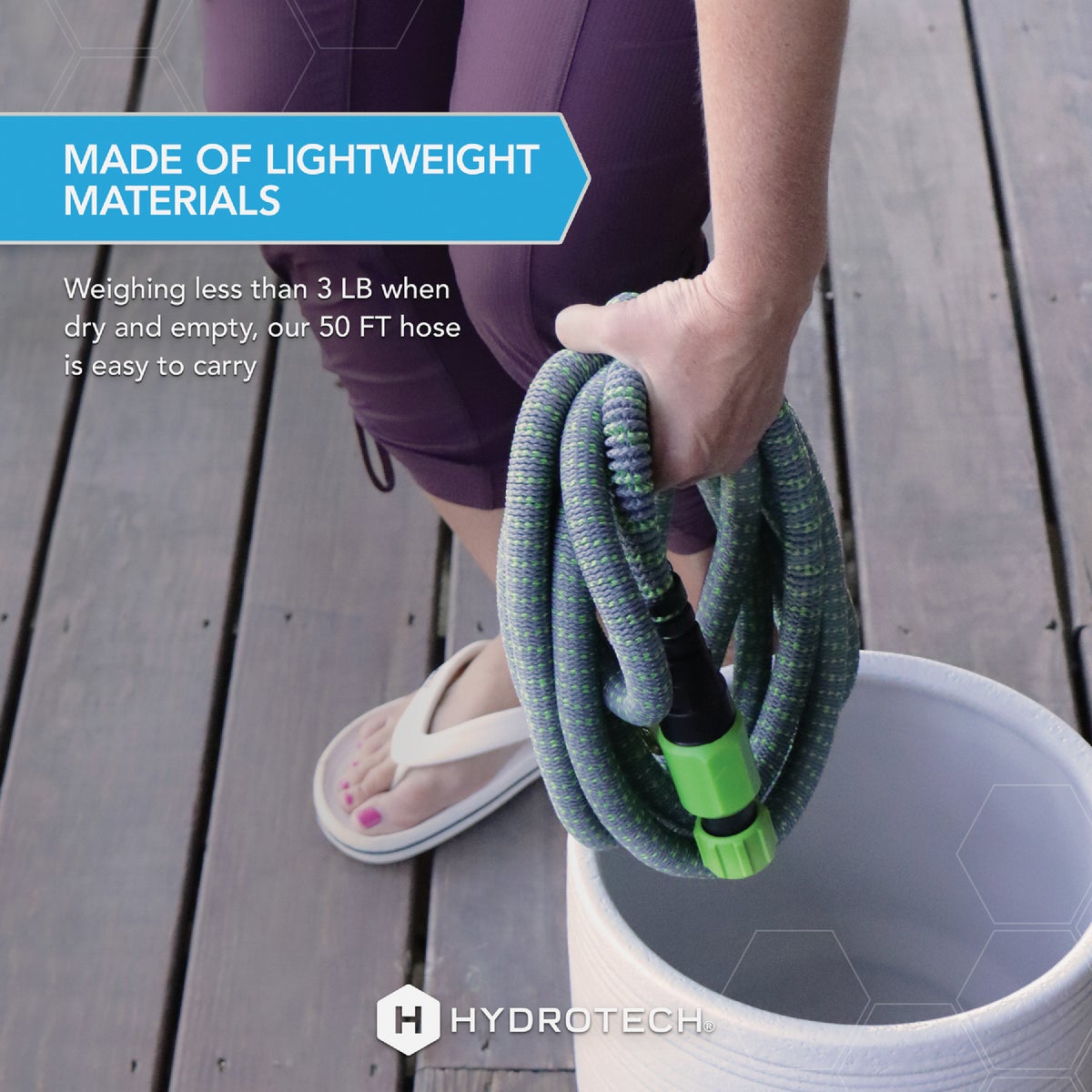 Hydrotech 5/8 In. x 50 Ft. Expandable Burst Proof Hose - Green Image 6