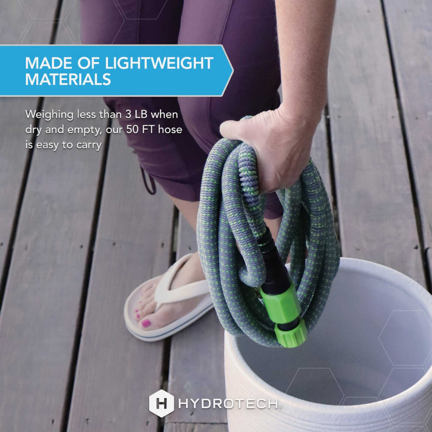 Hydrotech 5/8 In. x 50 Ft. Expandable Burst Proof Hose - Green Image 6