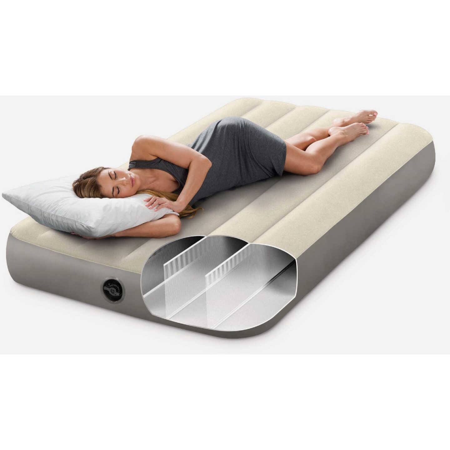 Intex 10 In. Twin Deluxe Single-High Airbed Dura-Beam Standard Series Image 2