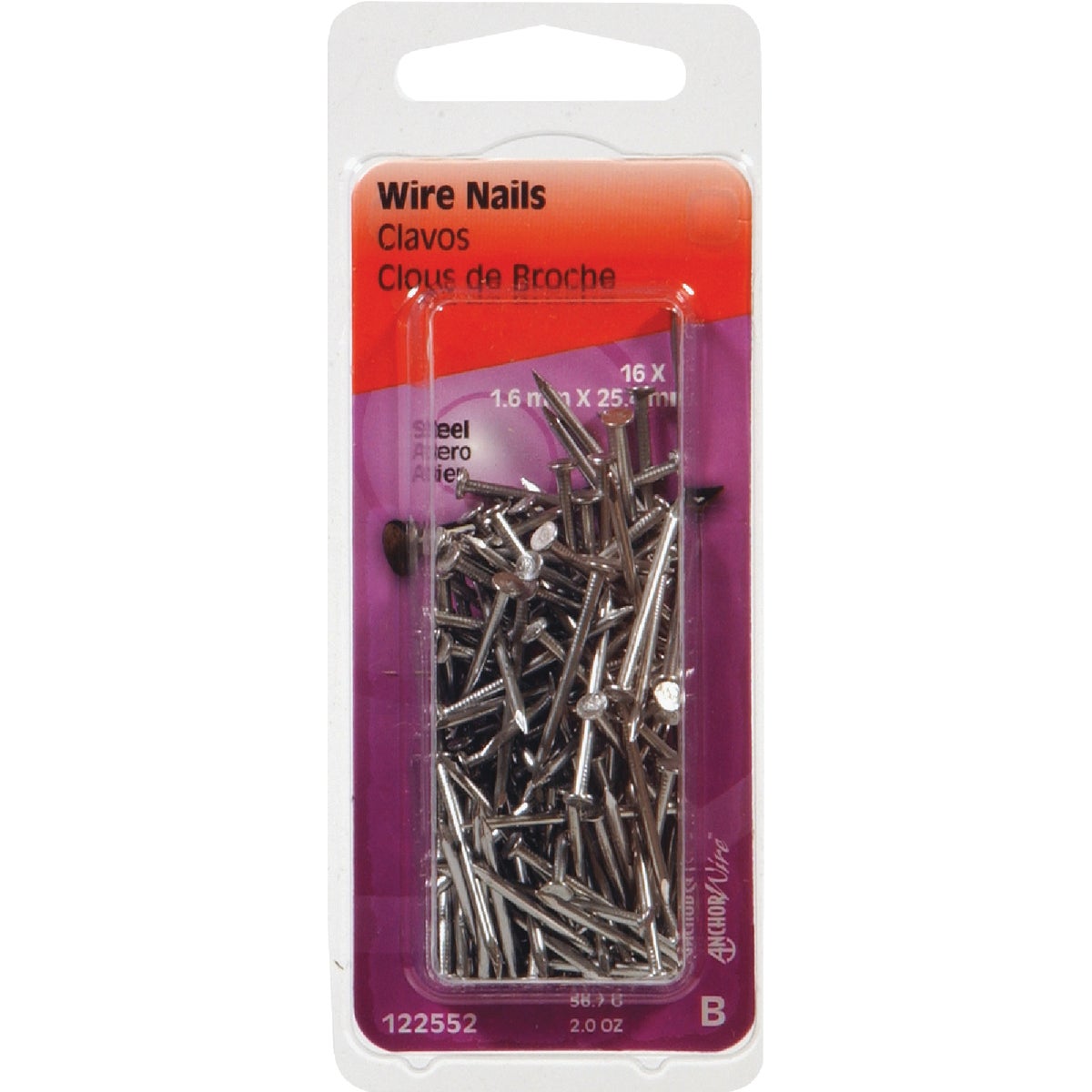 Hillman Anchor Wire 1 In. 16 ga Bright Wire Nails (2 Oz.) Image 2