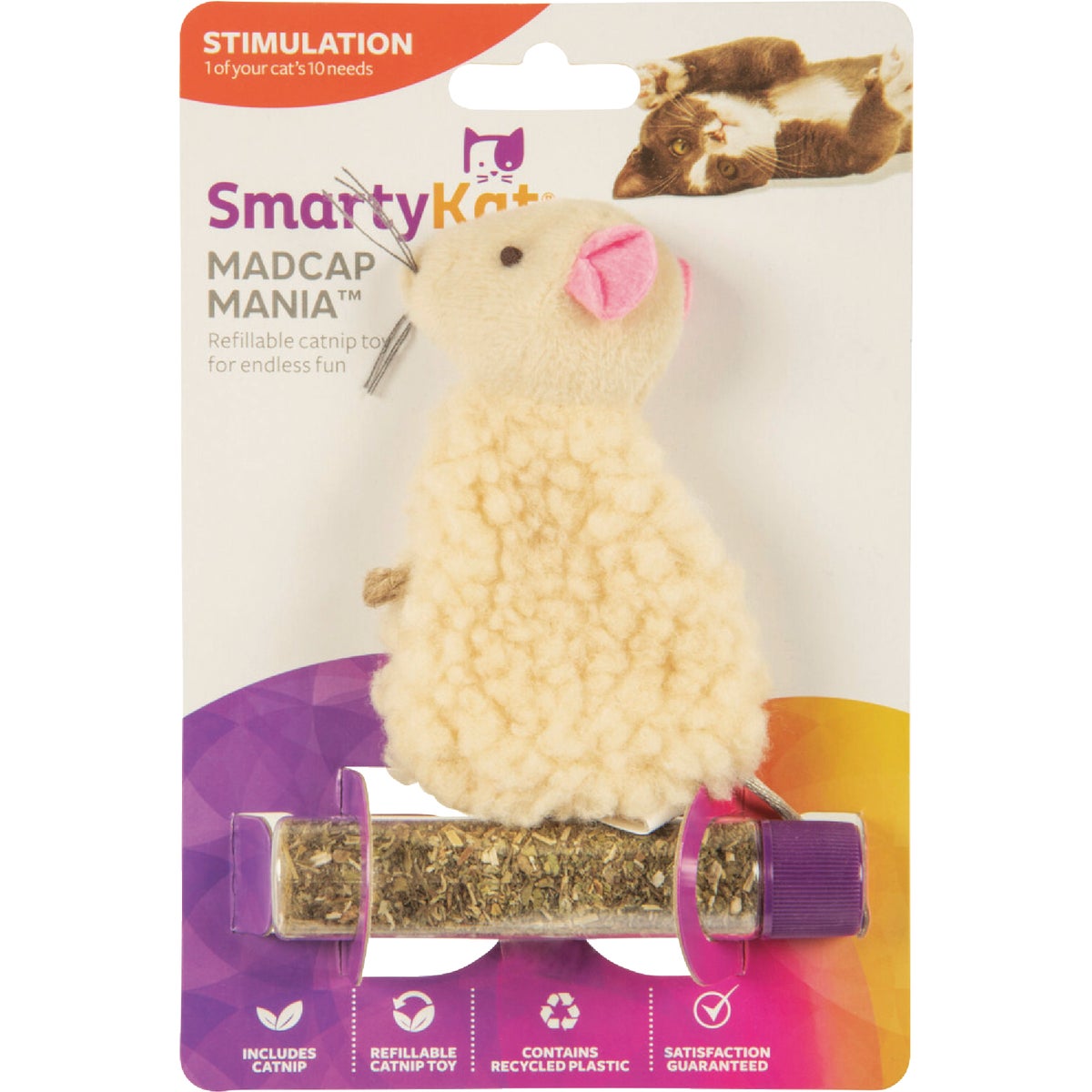 SmartyKat Madcap Mania Refillable Plush Catnip Cat Toy