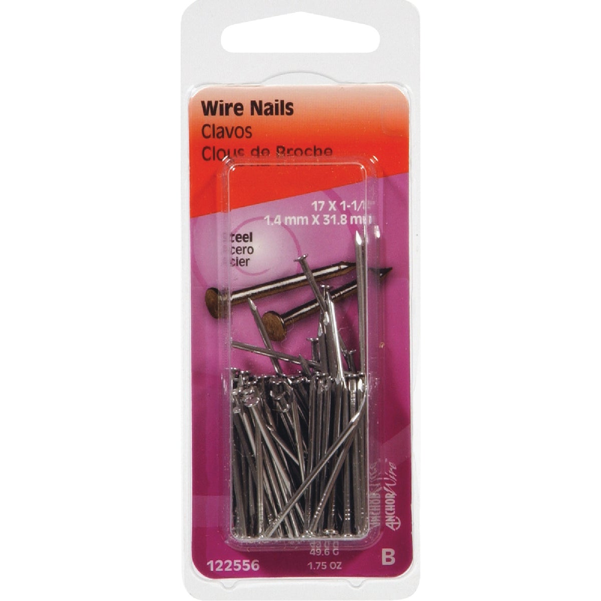Hillman Anchor Wire 1-1/4 In. 17 ga Bright Wire Nails (1.75 Oz.) Image 1