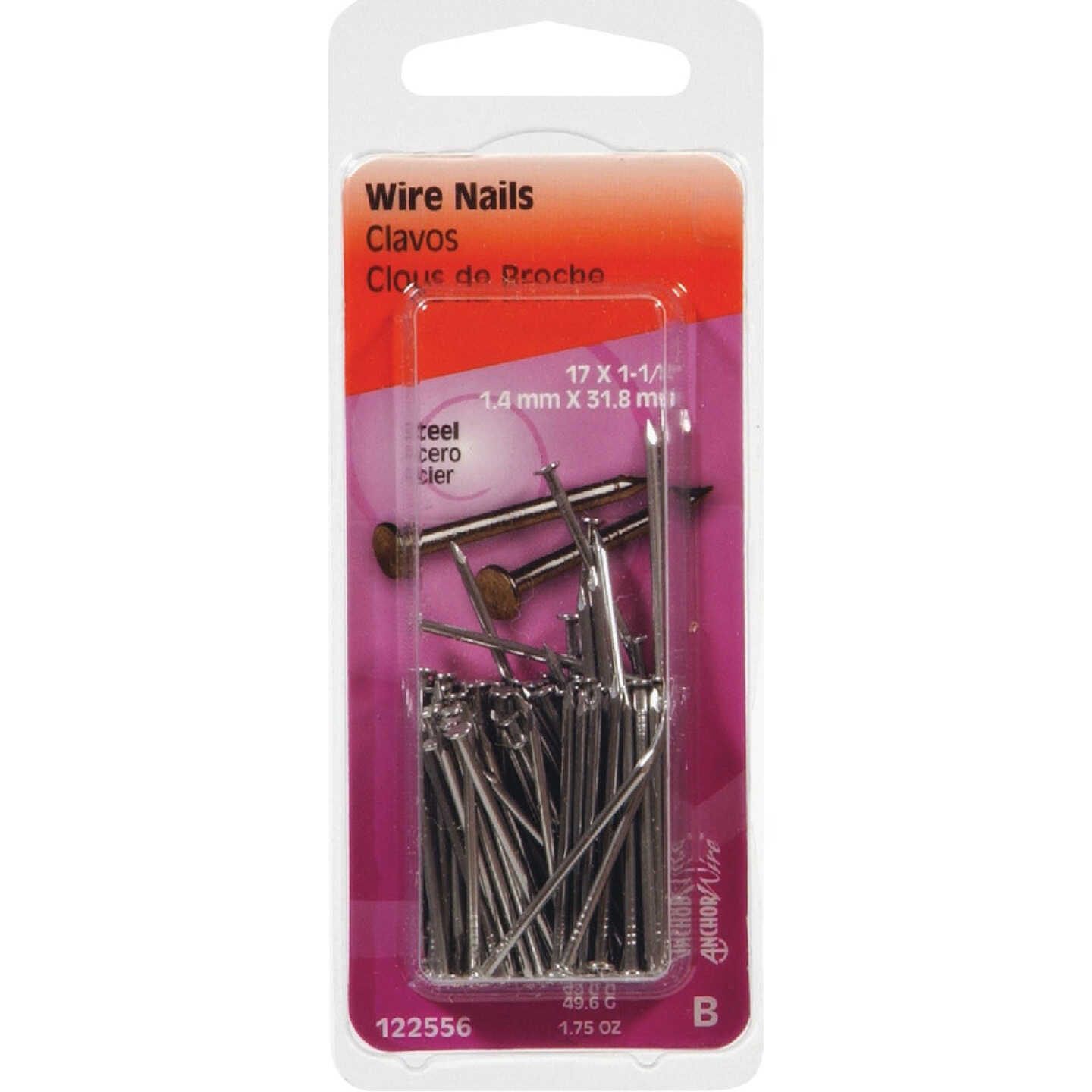 Hillman Anchor Wire 1-1/4 In. 17 ga Bright Wire Nails (1.75 Oz.) Image 1