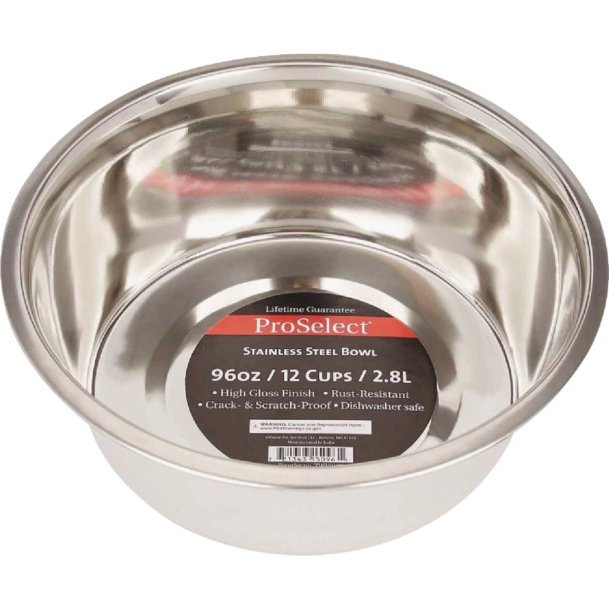 Boss Pet ProSelect 96 Oz. Heavy Stainless Steel Mirror Finish Dog Bowl