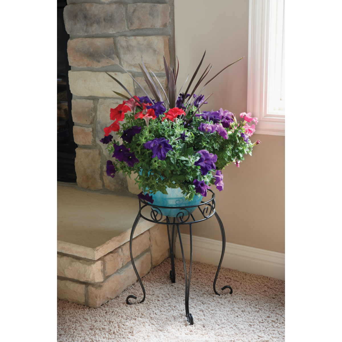 Best Garden Black Steel 21 In. H. Plant Stand Image 2