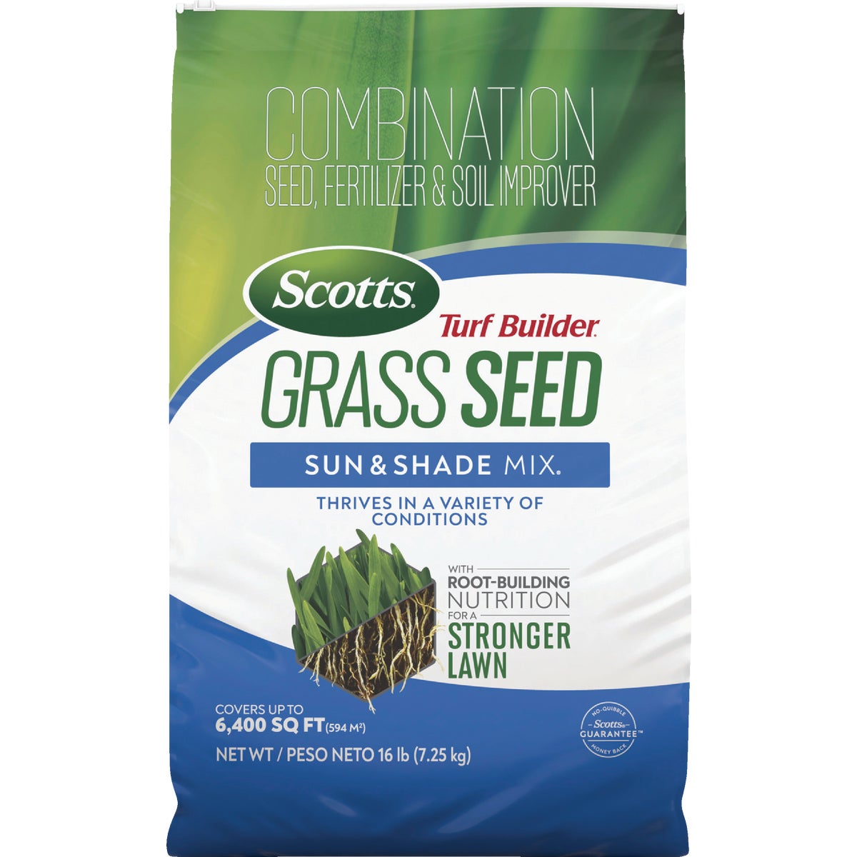 Scotts Turf Builder 16 Lb. 1330 Sq. Ft. Sun & Shade Mix Grass Seed, Fertilizer, and Soil Improver Combination Image 1