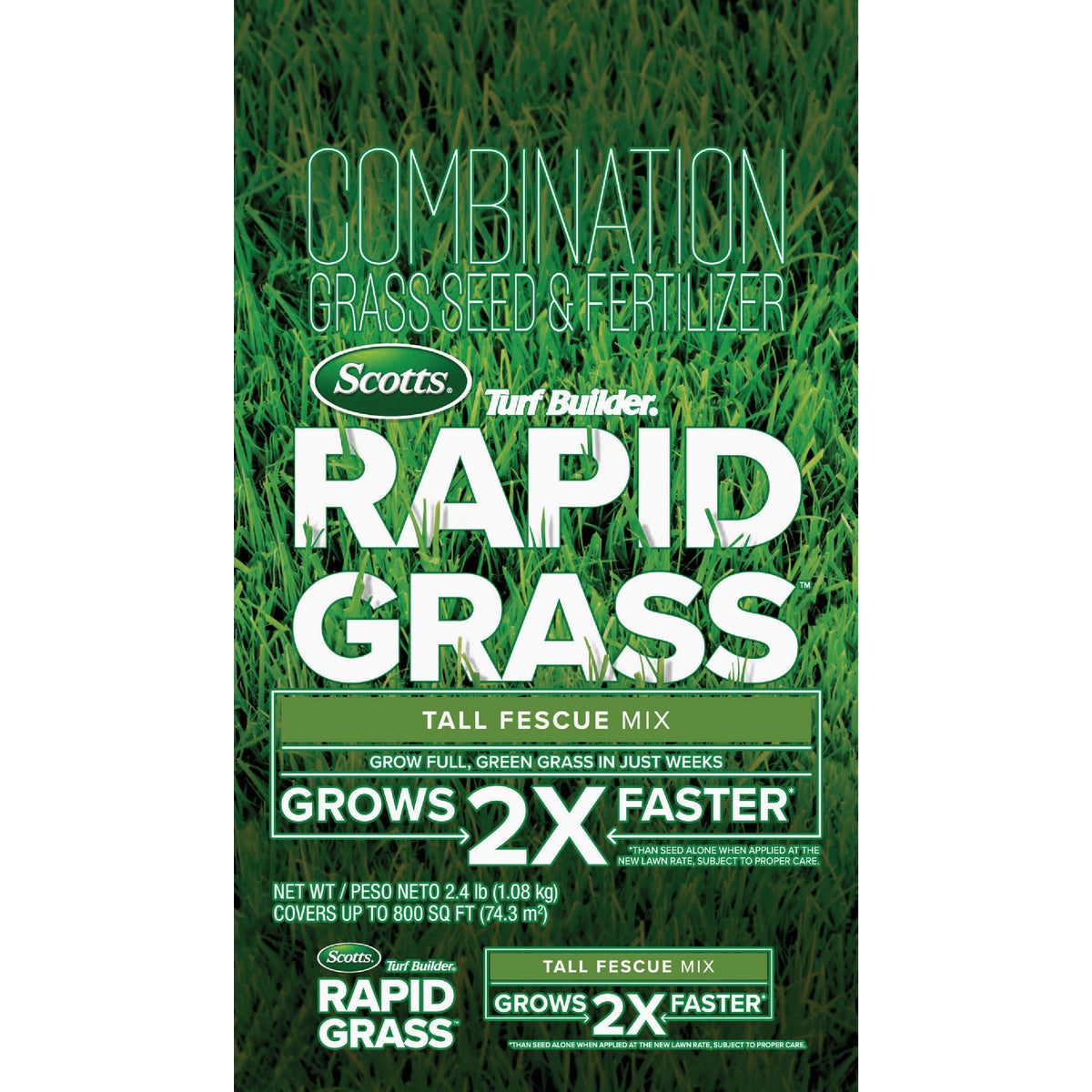 Scotts Turf Builder Rapid Grass 2.4 Lb. 800 Sq. Ft. Tall Fescue Mix Grass Seed & Fertilizer Combination Image 1
