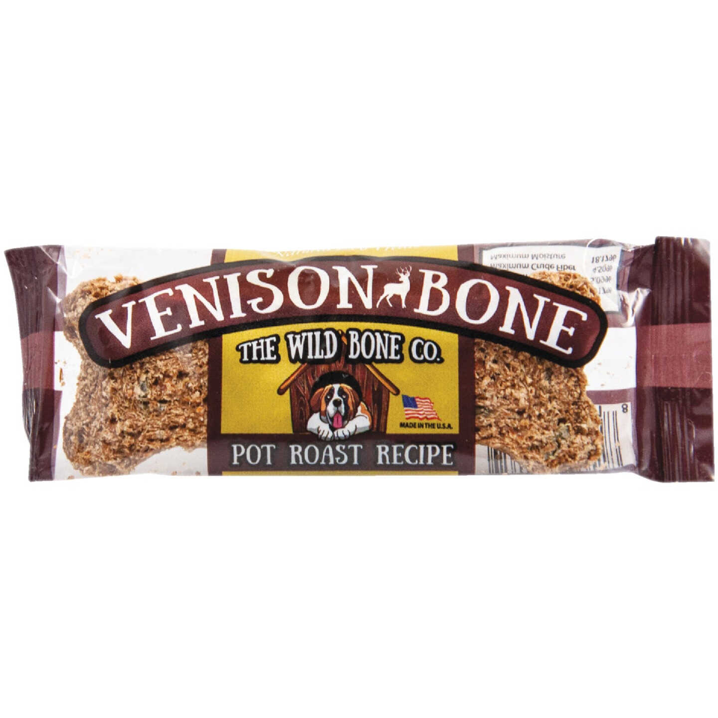 The Wild Bone Company Venison Bone Pot Roast Dog Treat, 1 Oz. Image 1